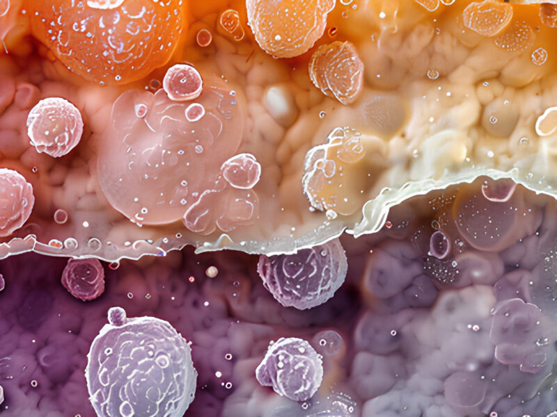 A macro photography, process of wound healing stage. Vibrant macro photography of colorful epidermis in a microscopic texture, depicting a skin human background.